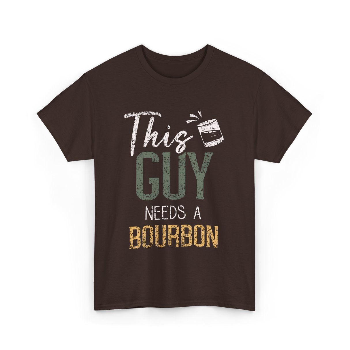 This Guy Needs Bourbon T-Shirt - Dark Chocolate