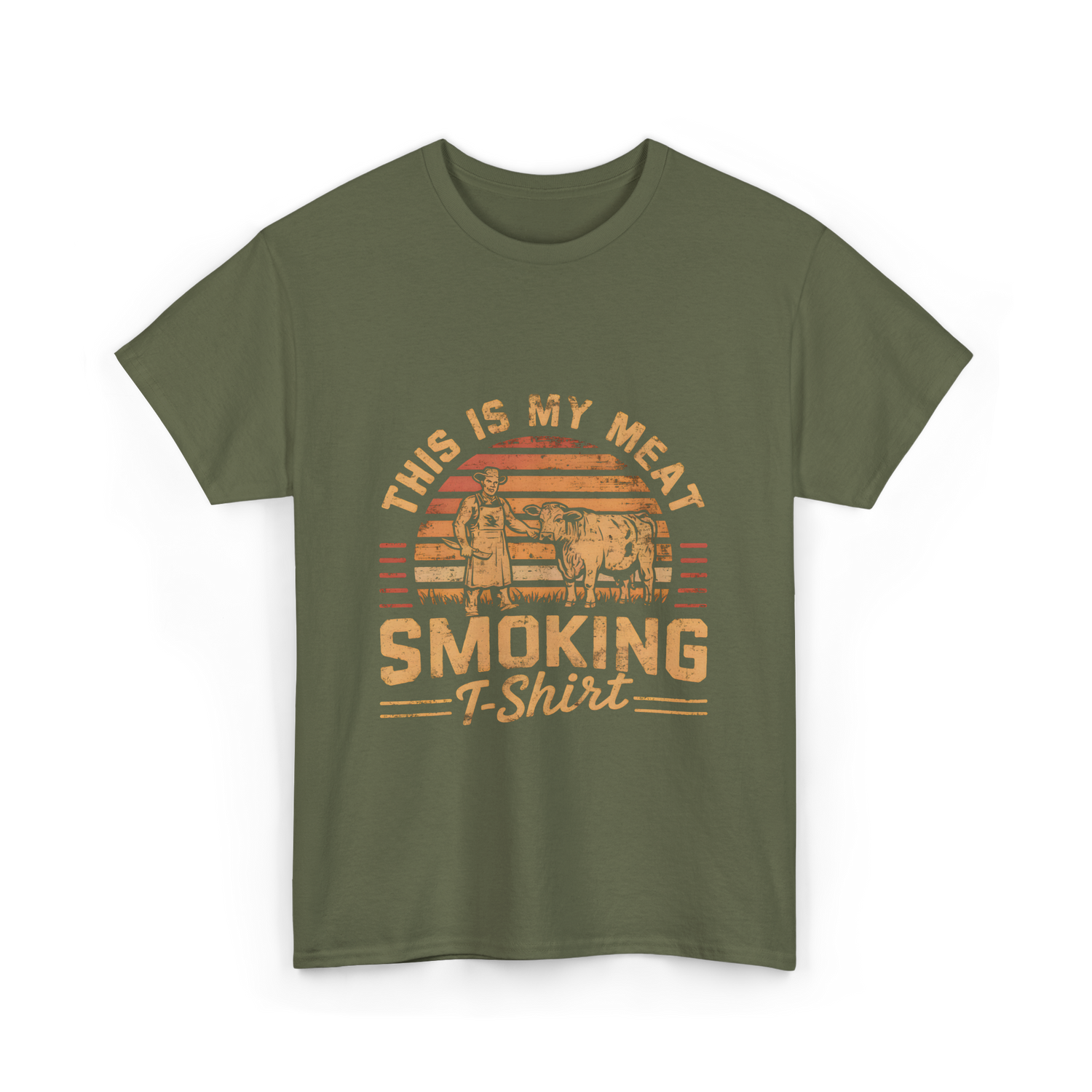 This Is My Meat Smoking BBQ T-Shirt - Military Green