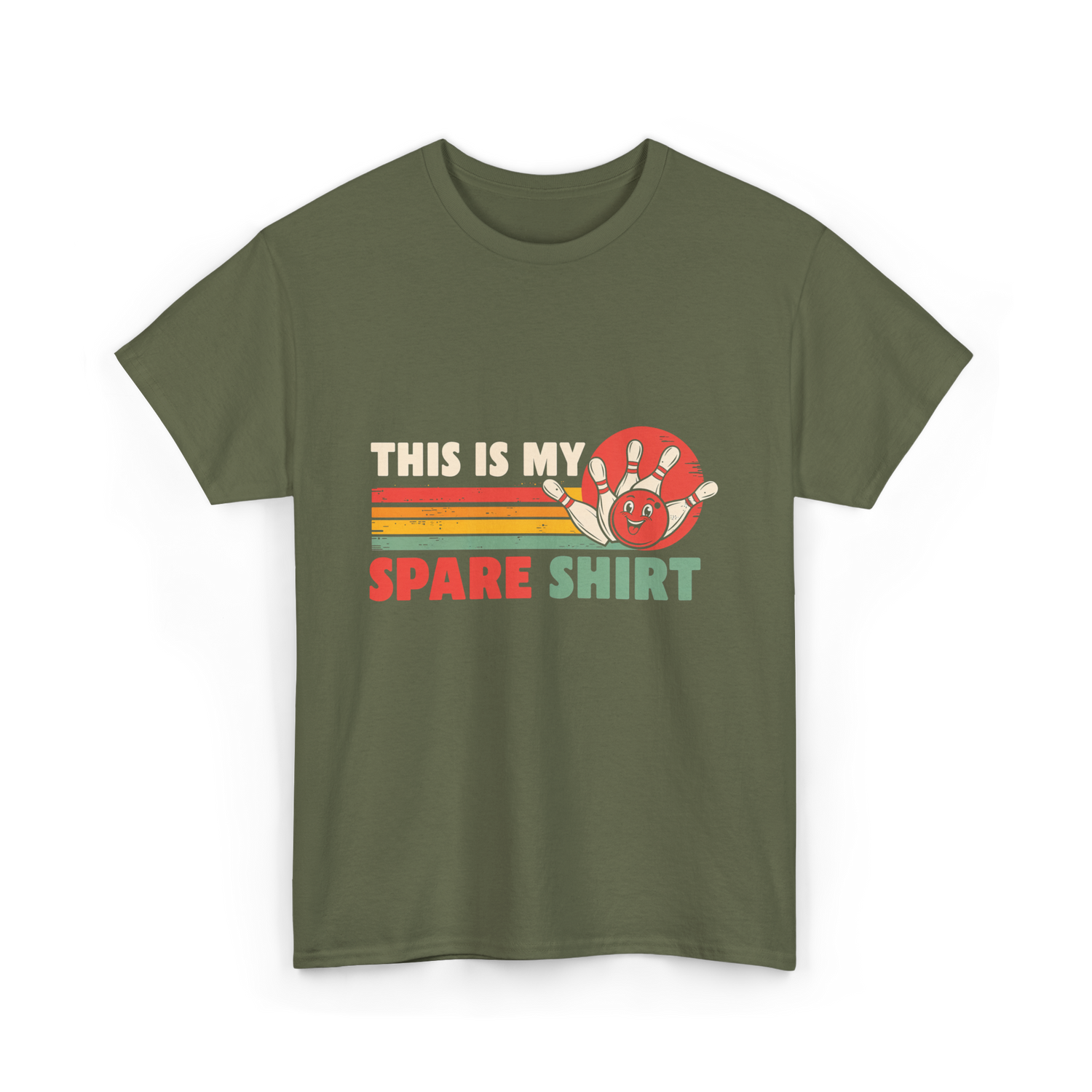 This Is My Spare Bowling Shirt T-Shirt - Military Green