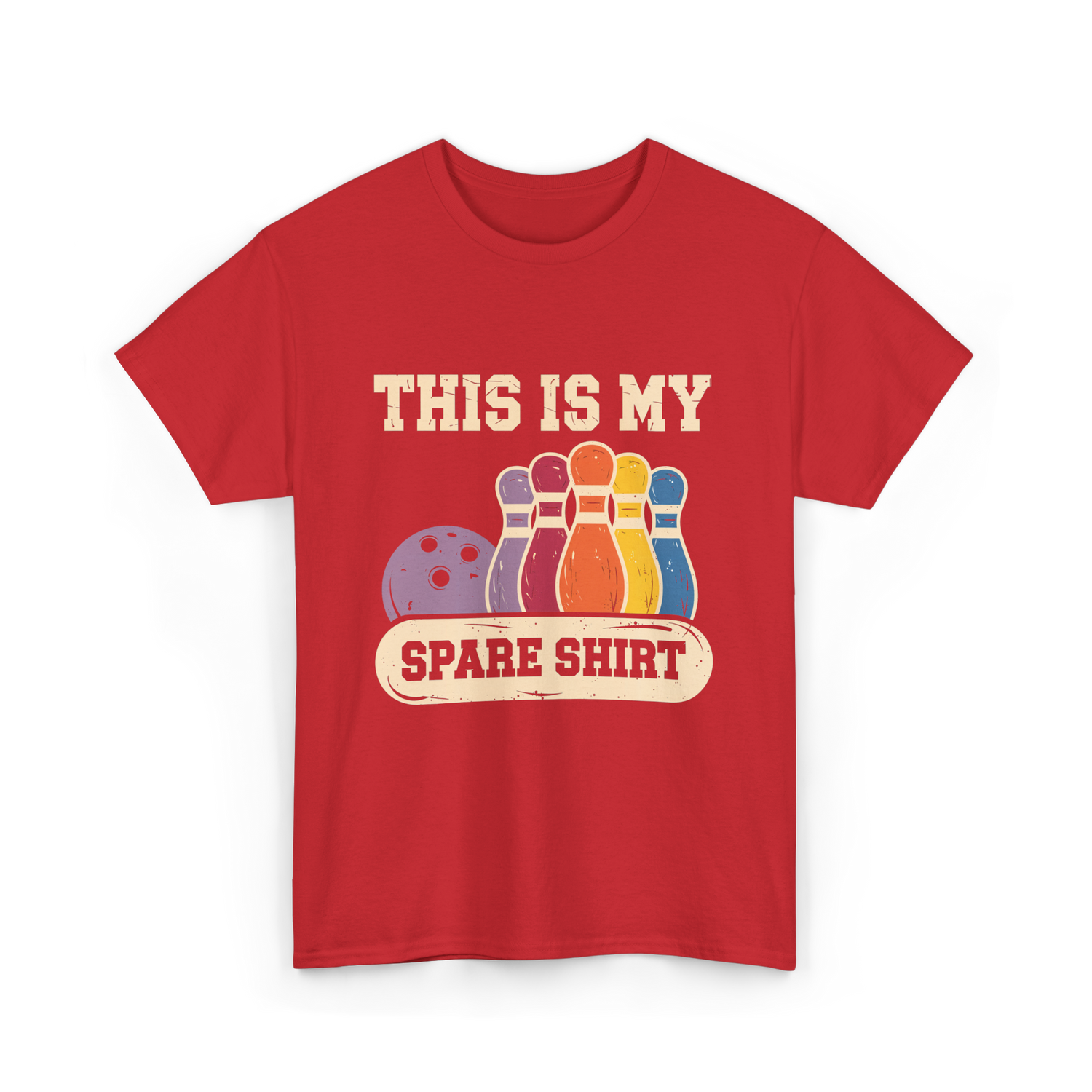 This Is My Spare Shirt Bowling T-Shirt - Red