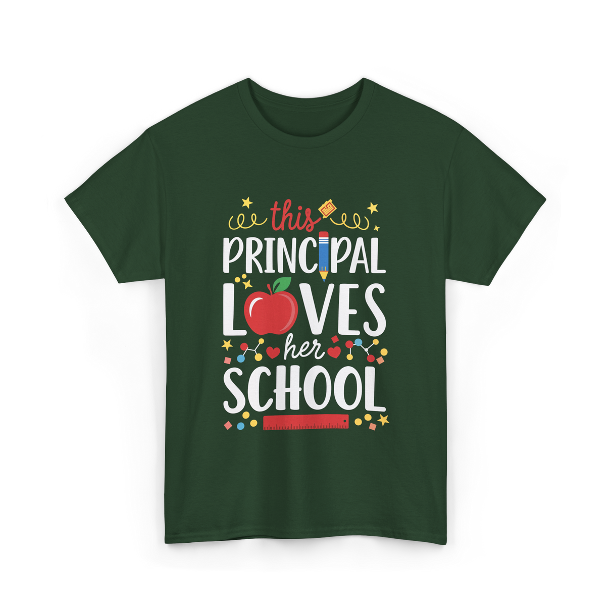 This Principal Loves School Principal T-Shirt - Forest Green
