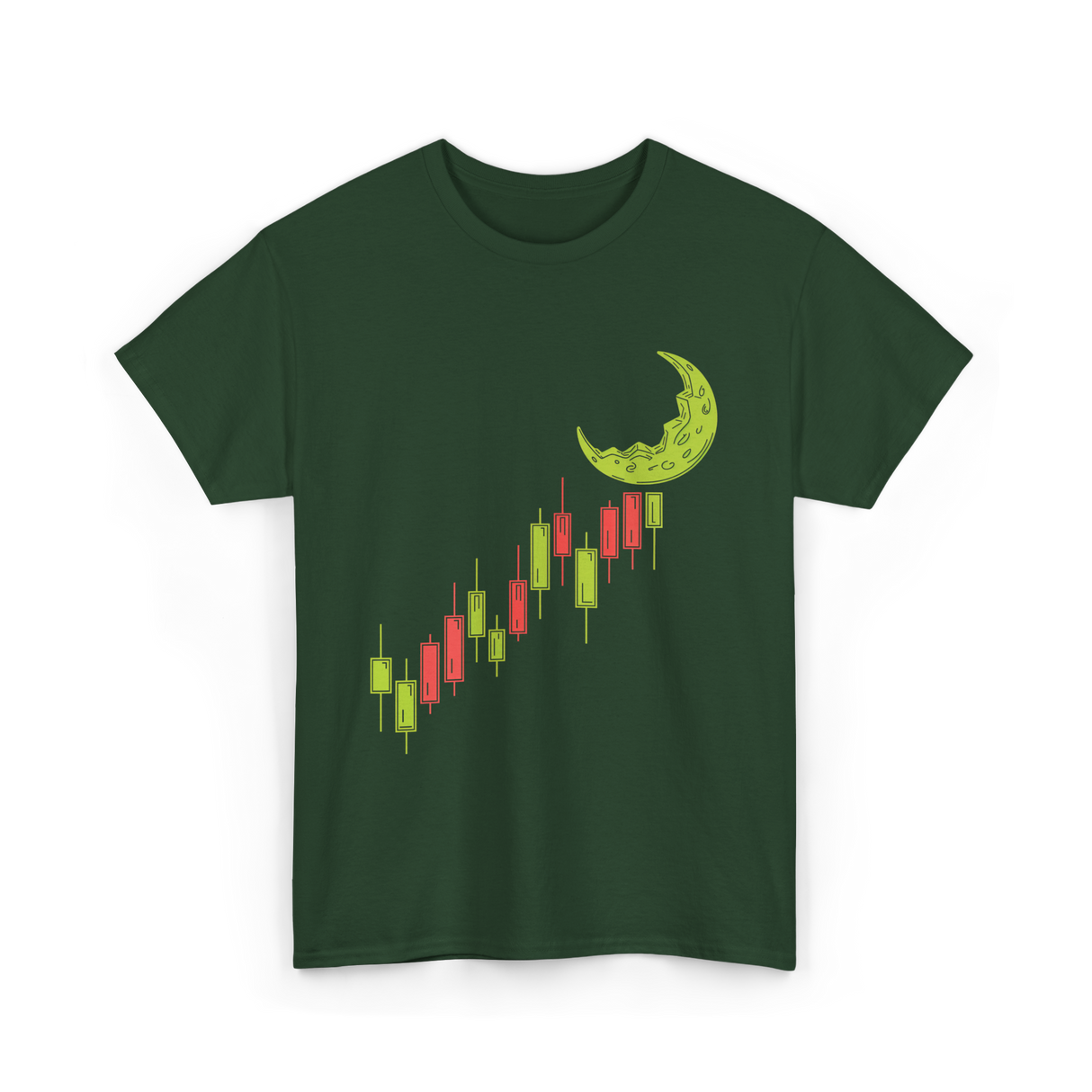 To The Moon Crypto Cryptocurrency T-Shirt - Forest Green