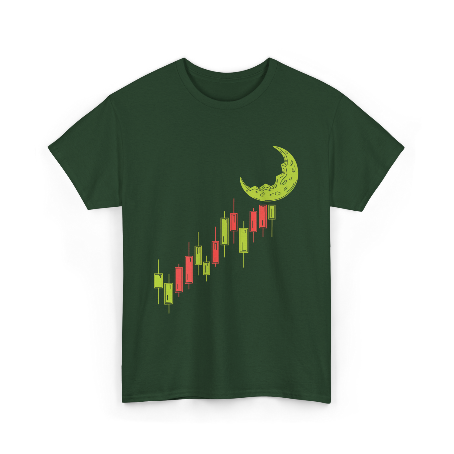 To The Moon Crypto Cryptocurrency T-Shirt - Forest Green