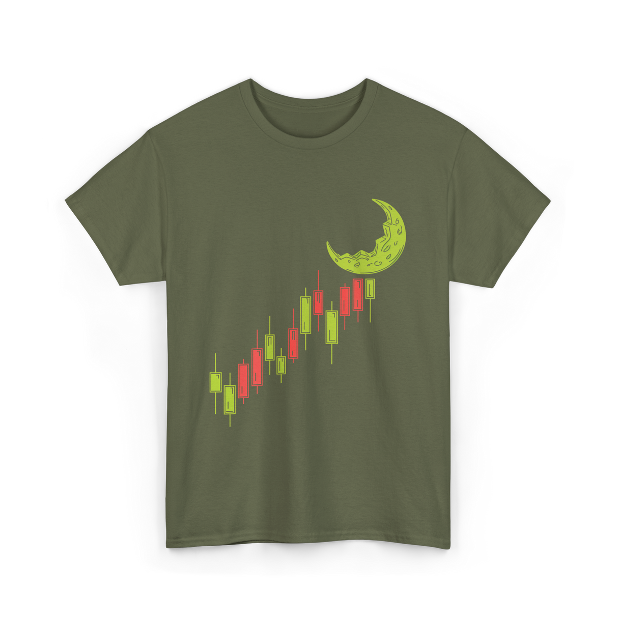 To The Moon Crypto Cryptocurrency T-Shirt - Military Green