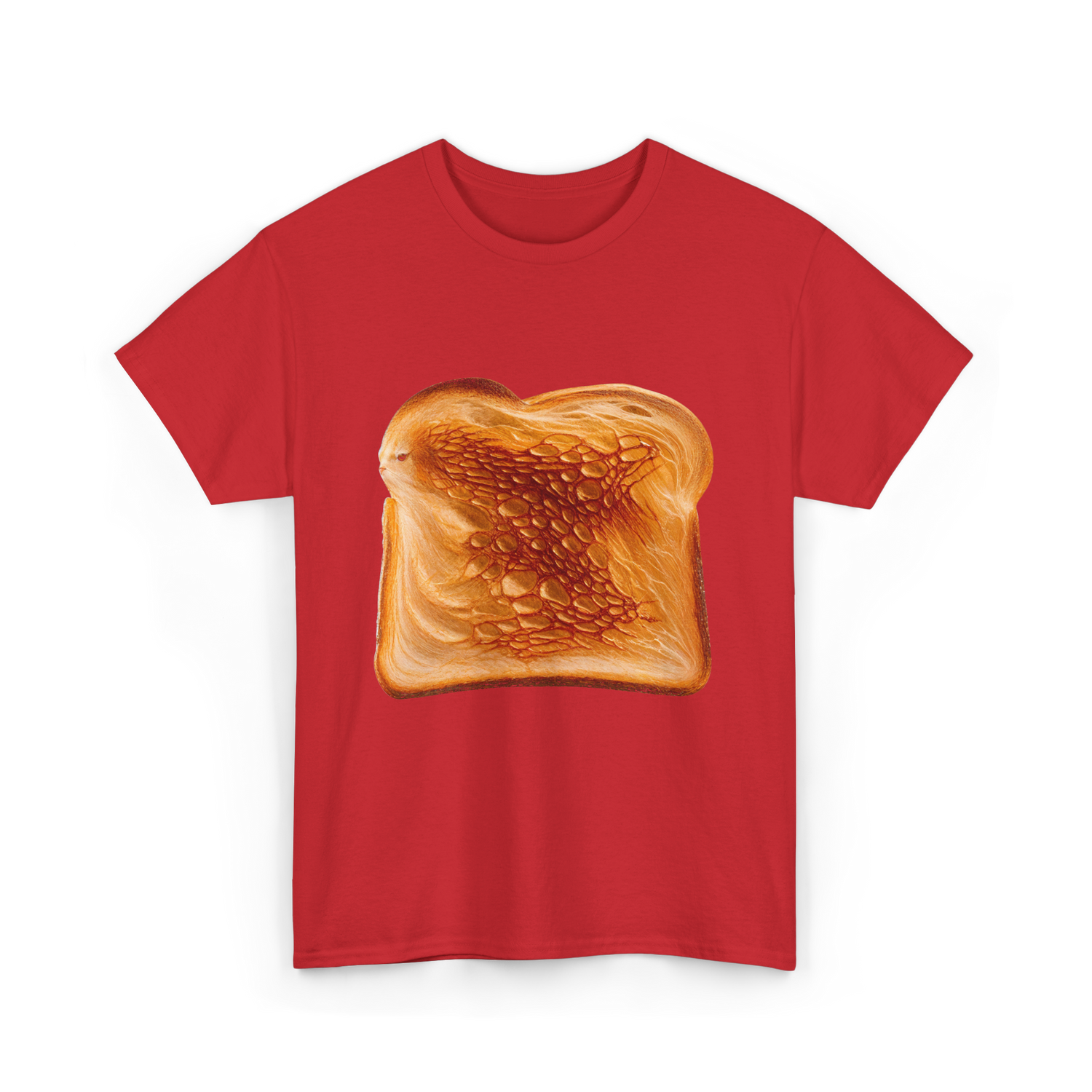 Toast Bread Design Bread T-Shirt - Red
