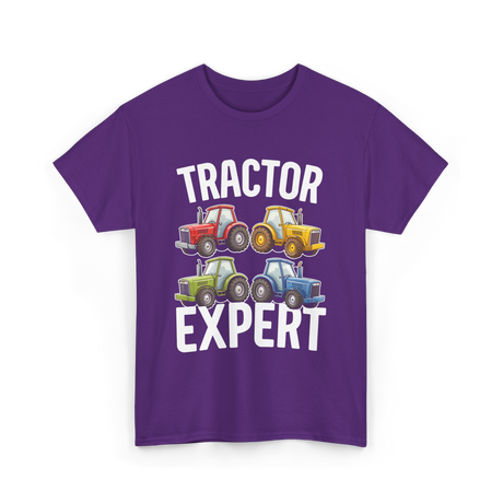 Tractor Expert Kids Tractor T-Shirt - Purple