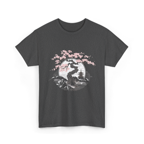 Tree Landscape Cherry Blossom T-Shirt - Dark Heather