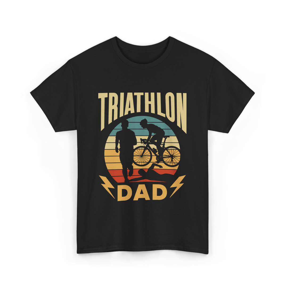 Triathlon Dad Triathlon Sports Father T-Shirt - Black
