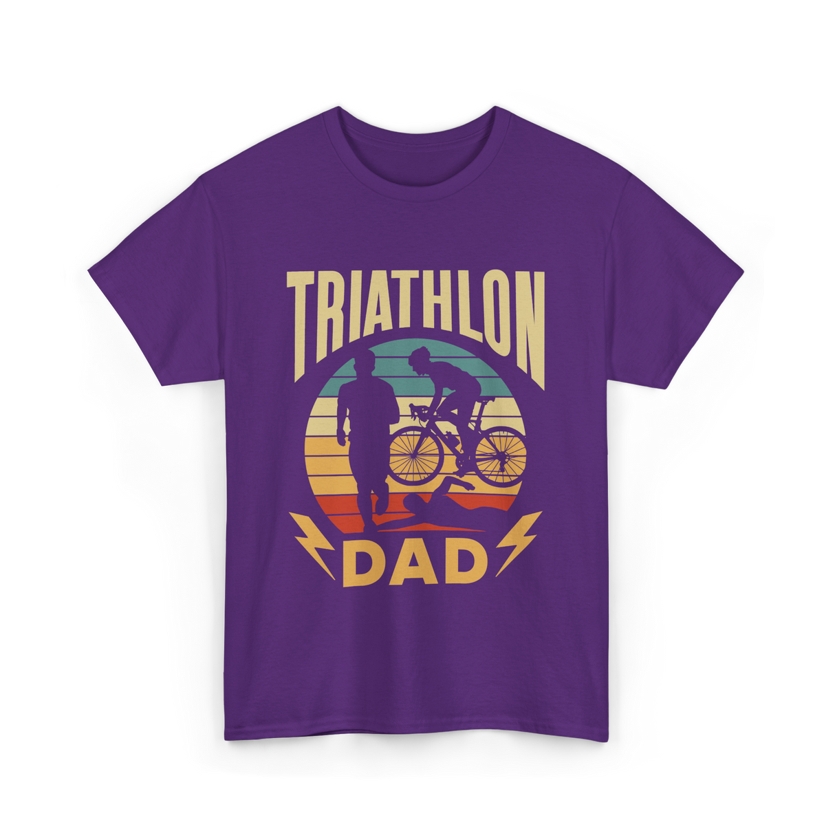 Triathlon Dad Triathlon Sports Father T-Shirt - Purple