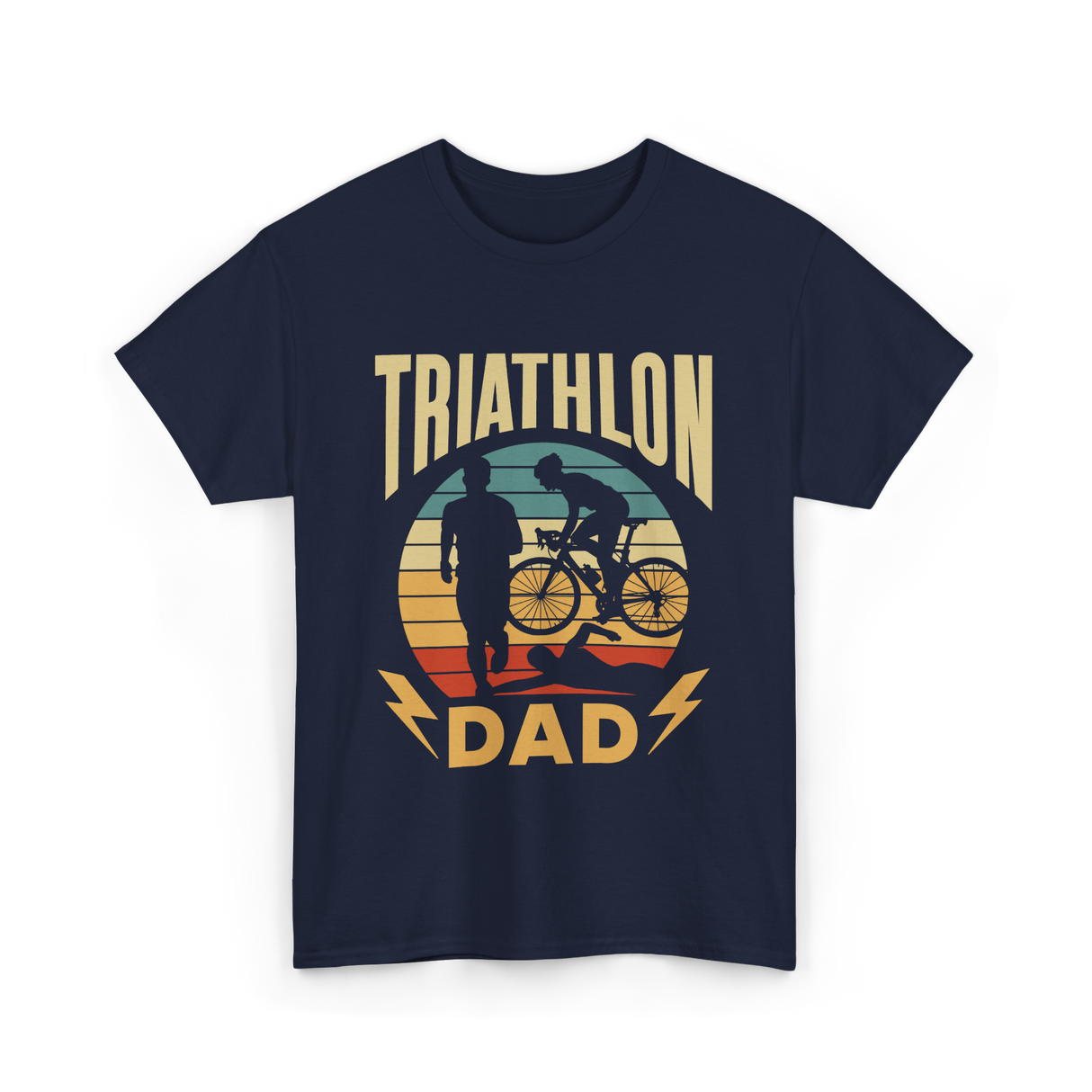 Triathlon Dad Triathlon Sports Father T-Shirt - Navy