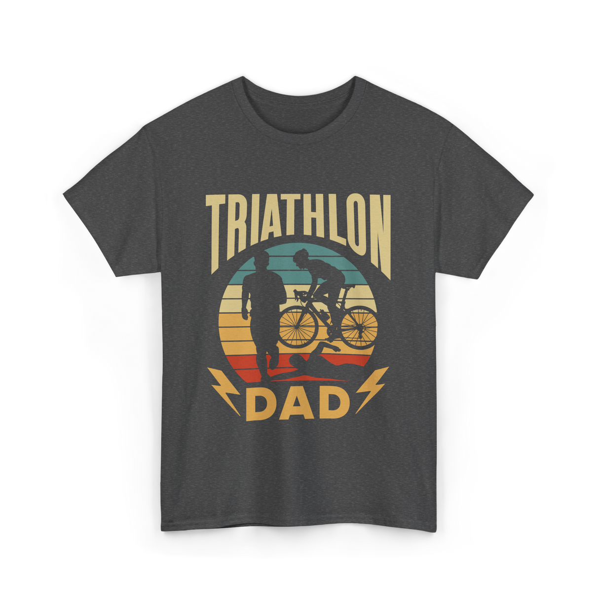 Triathlon Dad Triathlon Sports Father T-Shirt - Dark Heather