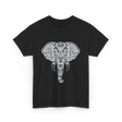 Tribal Elephant Art Elephant T-Shirt - Black