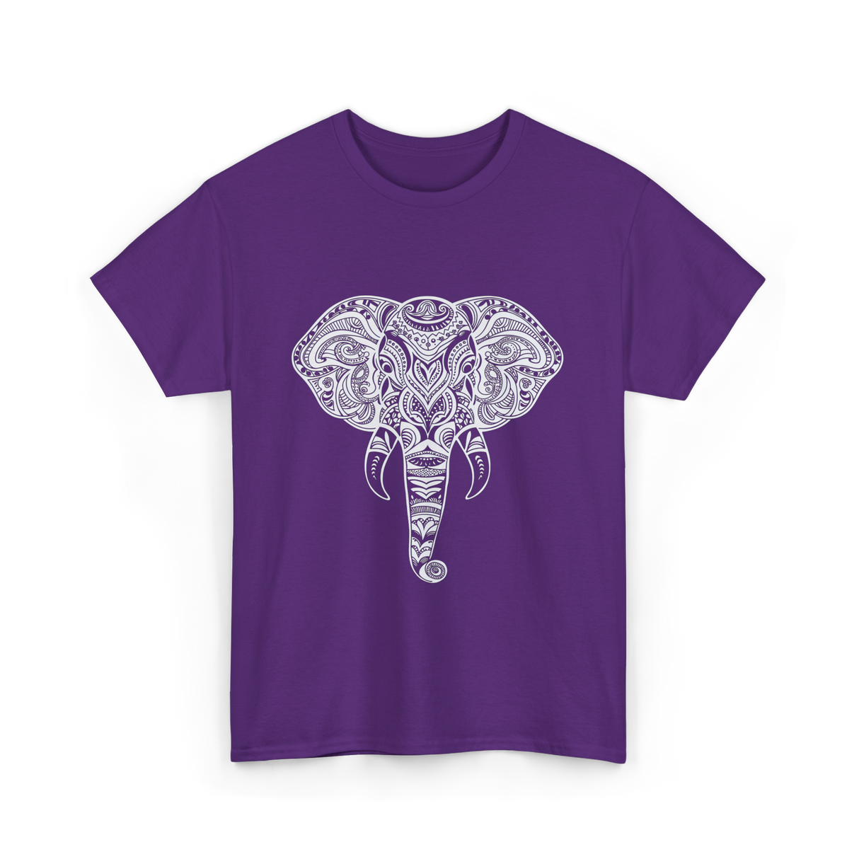 Tribal Elephant Art Elephant T-Shirt - Purple