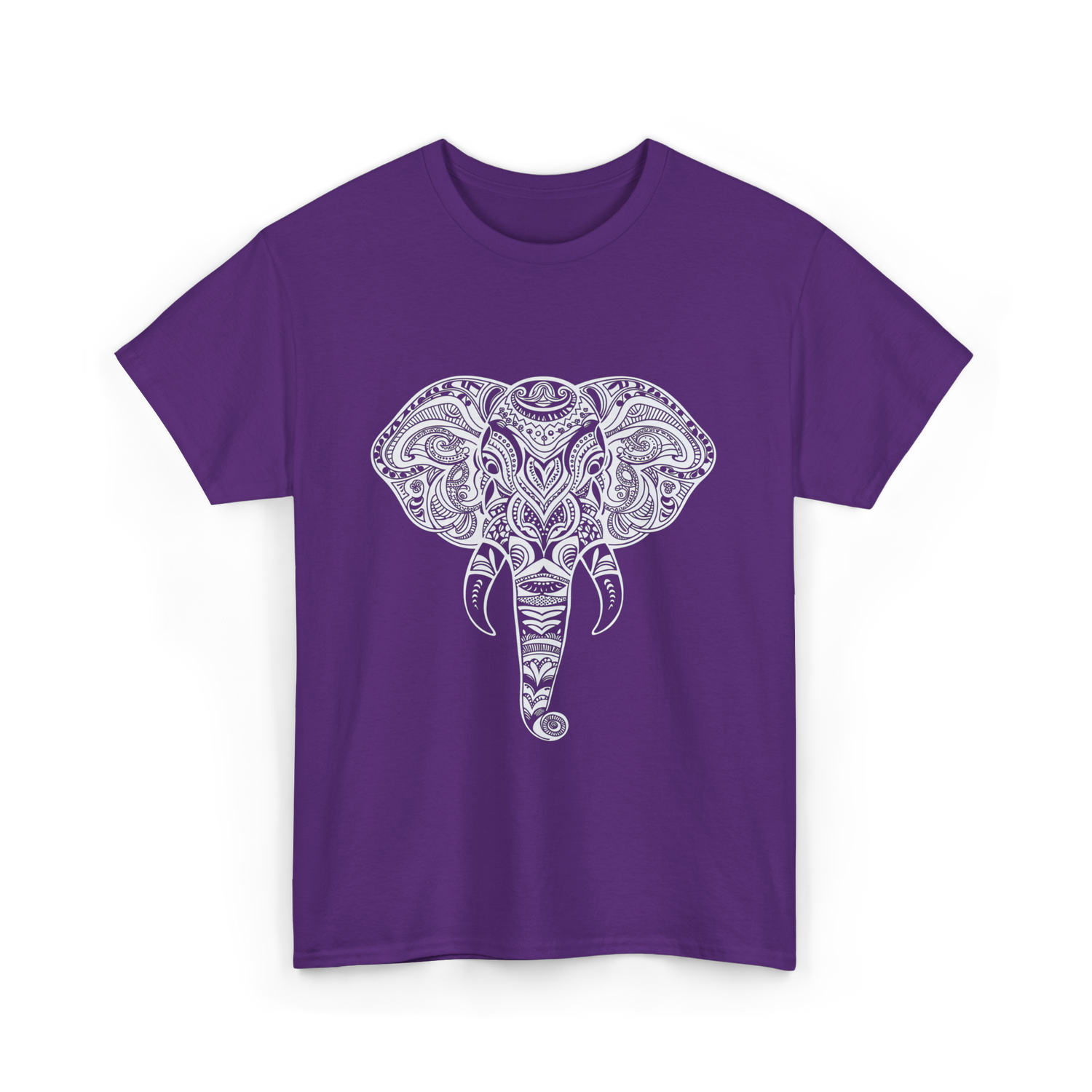 Tribal Elephant Art Elephant T-Shirt - Purple