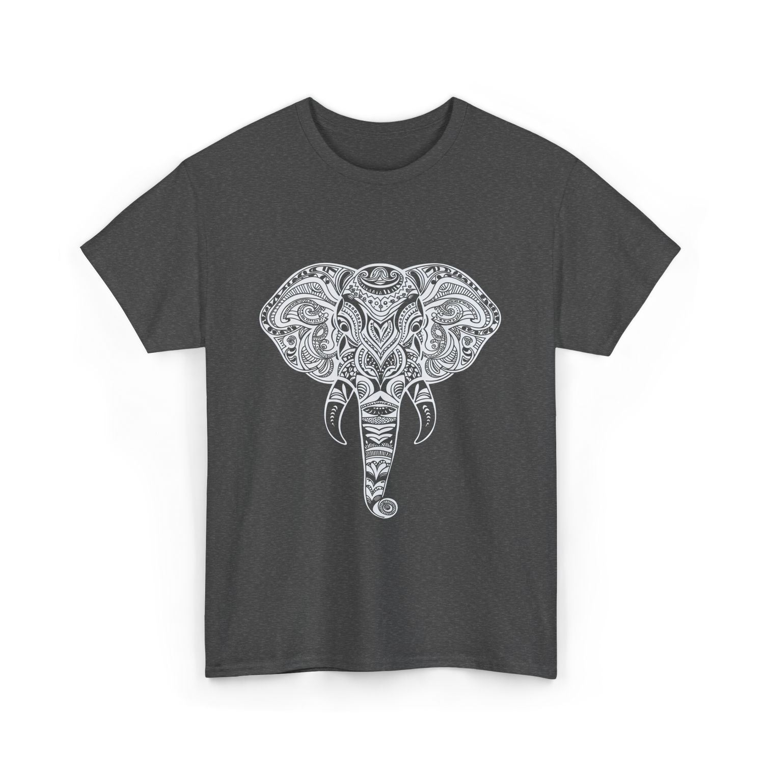 Tribal Elephant Art Elephant T-Shirt - Dark Heather