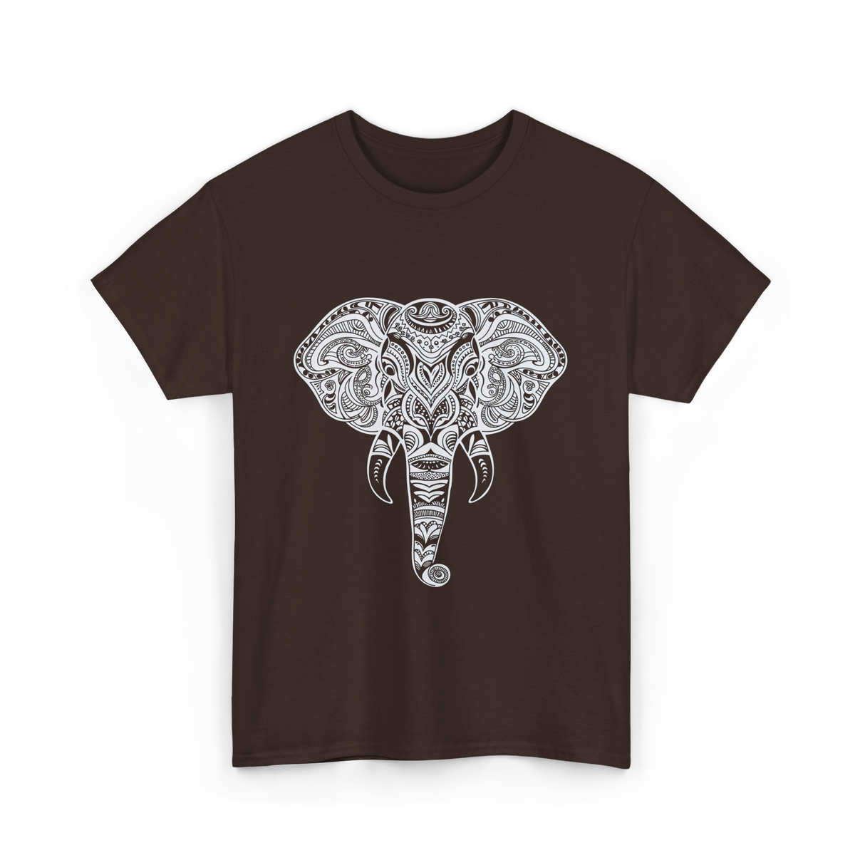Tribal Elephant Art Elephant T-Shirt - Dark Chocolate