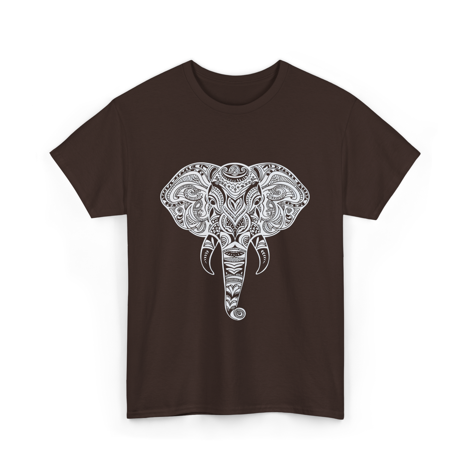 Tribal Elephant Art Elephant T-Shirt - Dark Chocolate