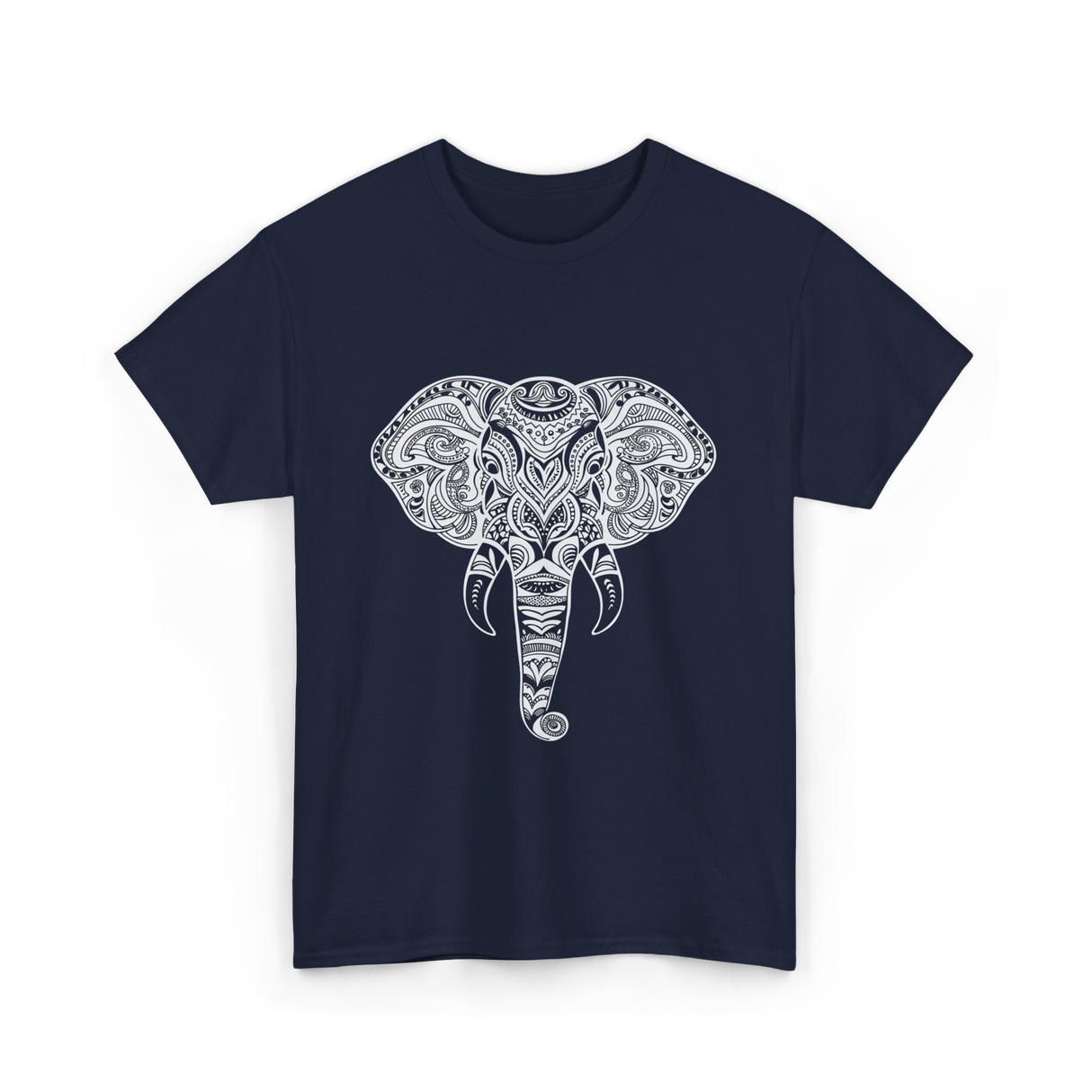 Tribal Elephant Art Elephant T-Shirt - Navy