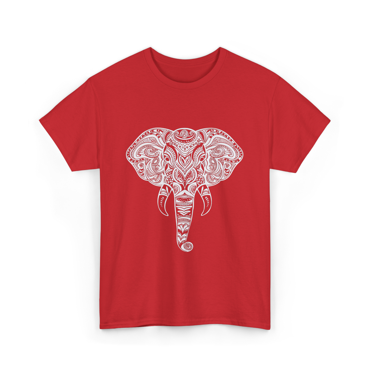 Tribal Elephant Art Elephant T-Shirt - Red