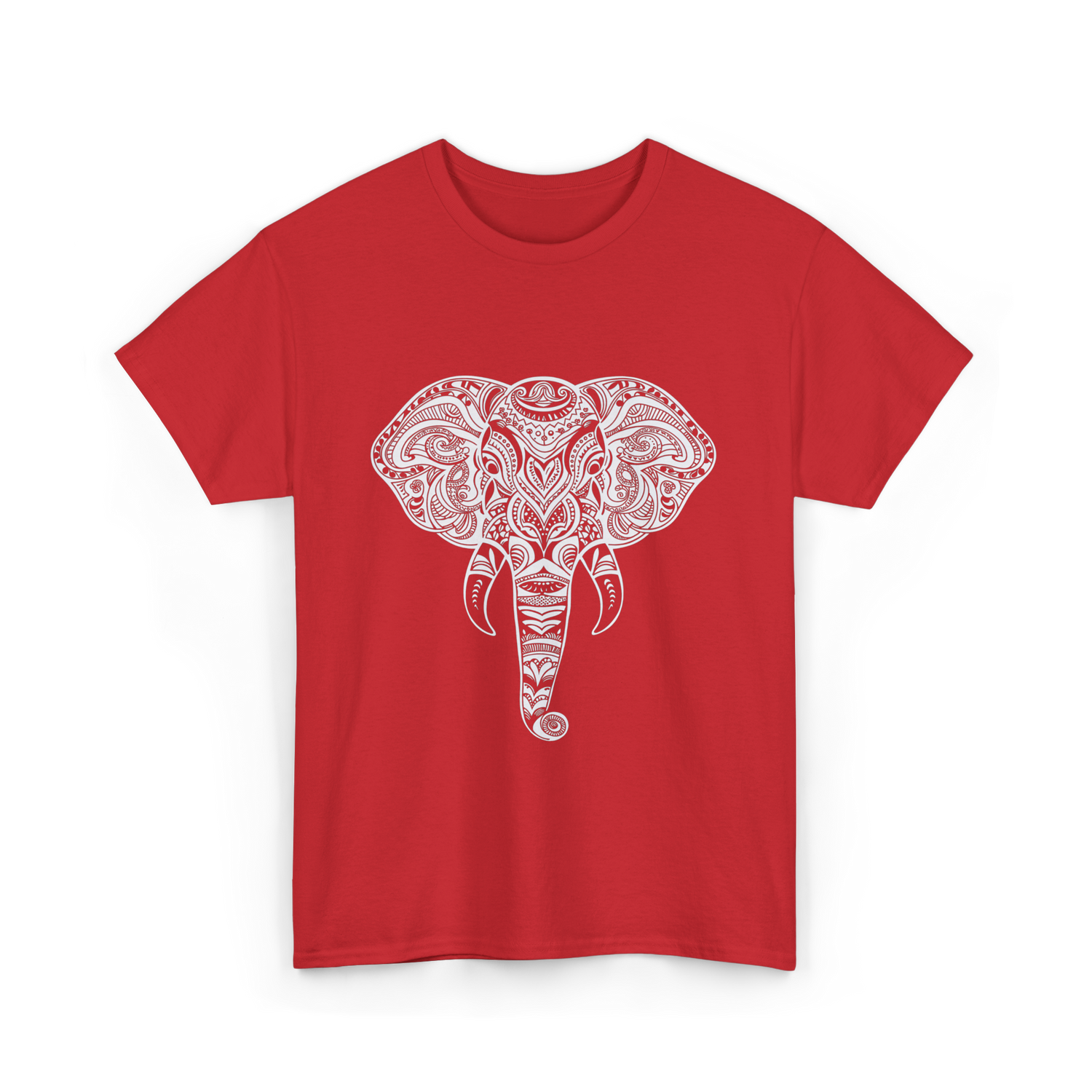 Tribal Elephant Art Elephant T-Shirt - Red