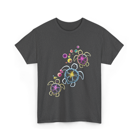 Tropical Colors Honu Turtles T-Shirt - Dark Heather
