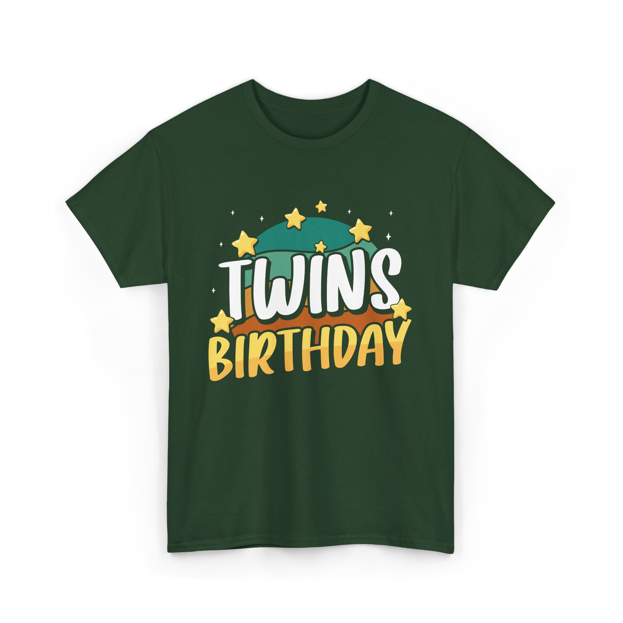 Twins Birthday Celebration Twins T-Shirt - Forest Green