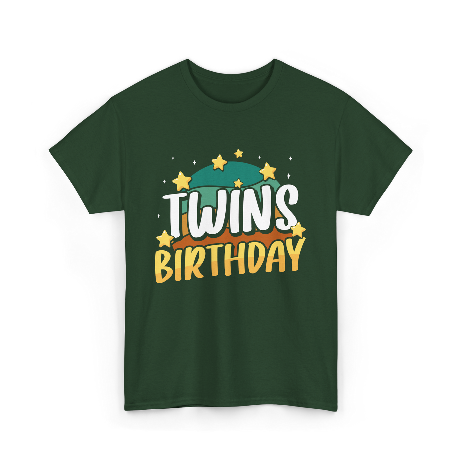 Twins Birthday Celebration Twins T-Shirt - Forest Green