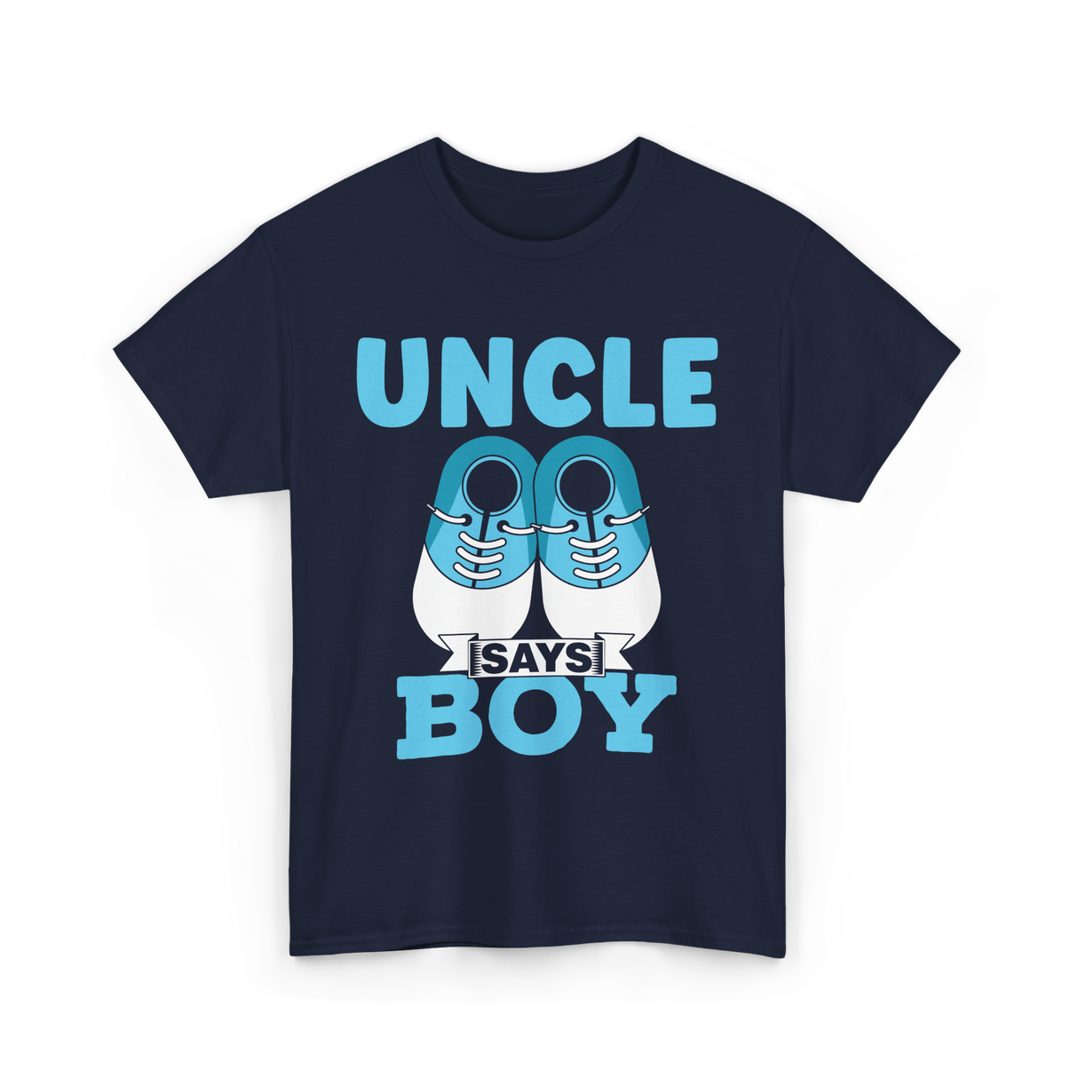 Uncle Says Boy Blue Gender Reveal T-Shirt - Navy