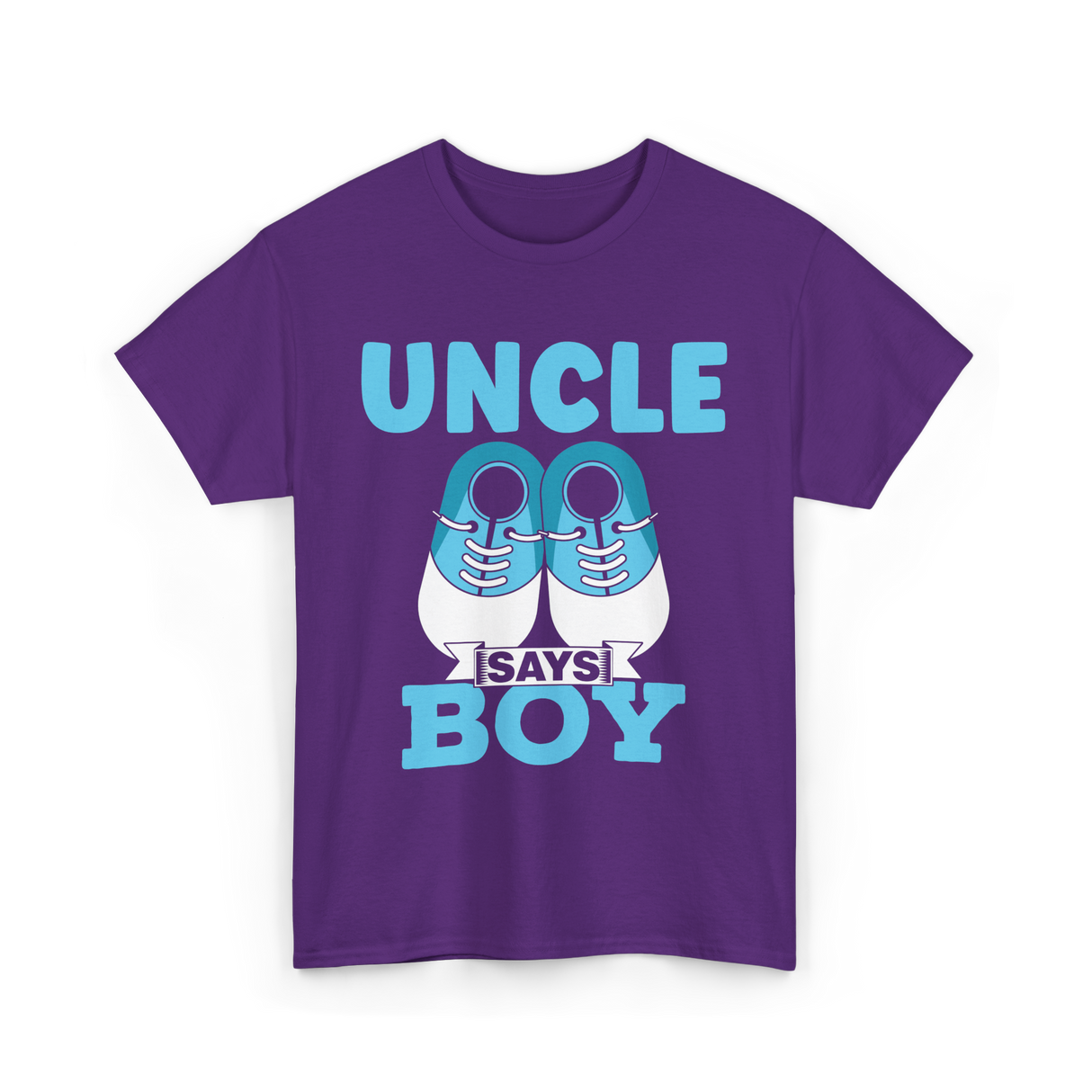 Uncle Says Boy Blue Gender Reveal T-Shirt - Purple