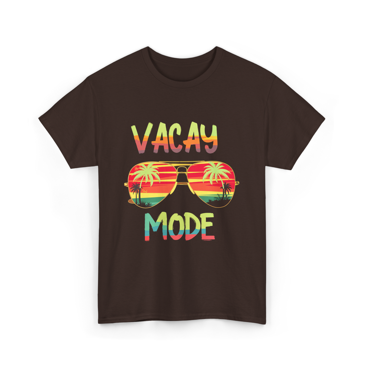 Vacay Mode Summer Vacation T-Shirt - Dark Chocolate