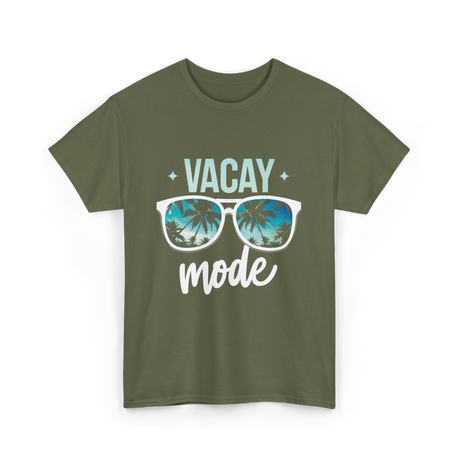 Vacay Mode Vacation Travel Summer T-Shirt - Military Green