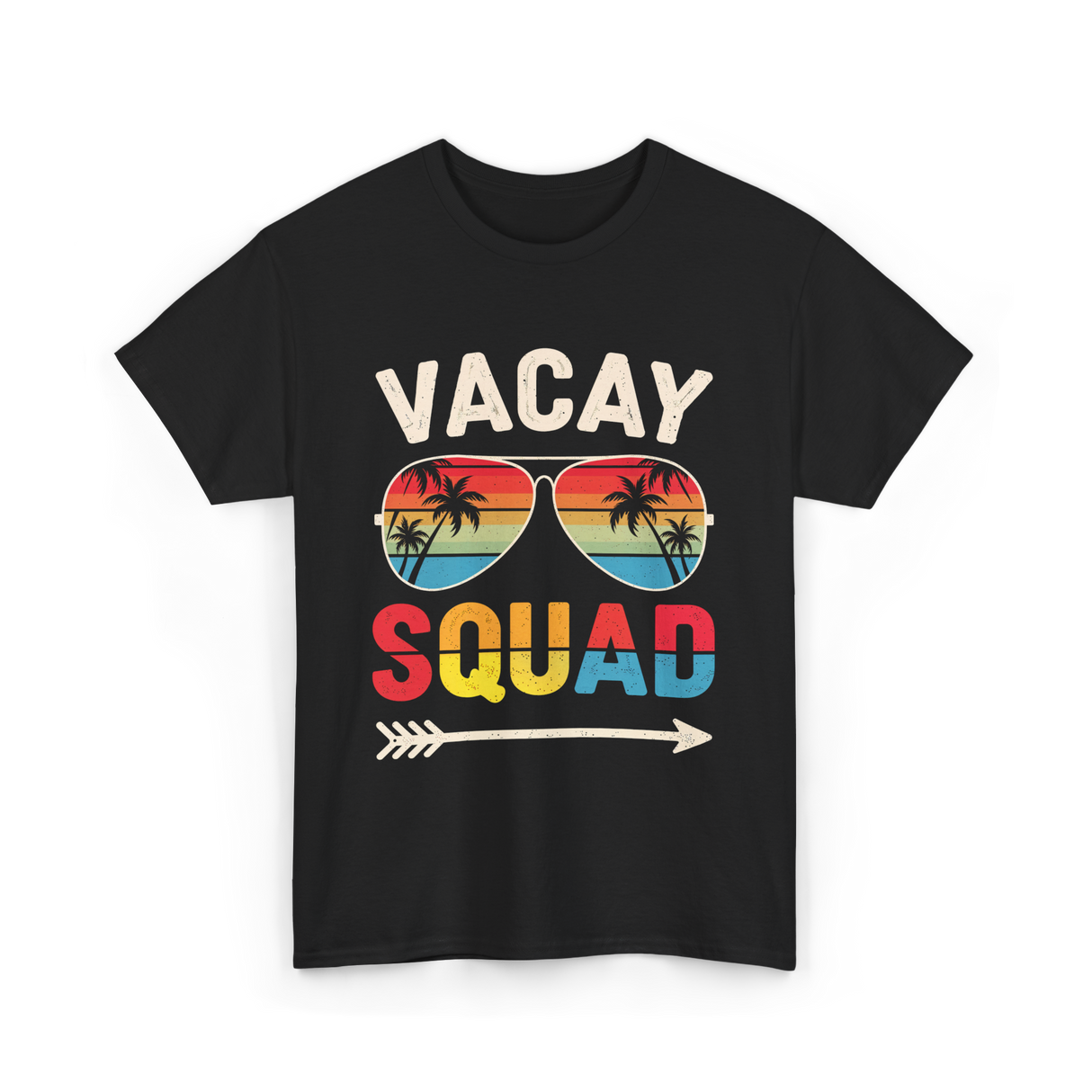 Vacay Squad Vacation Beach Travel T-Shirt - Black