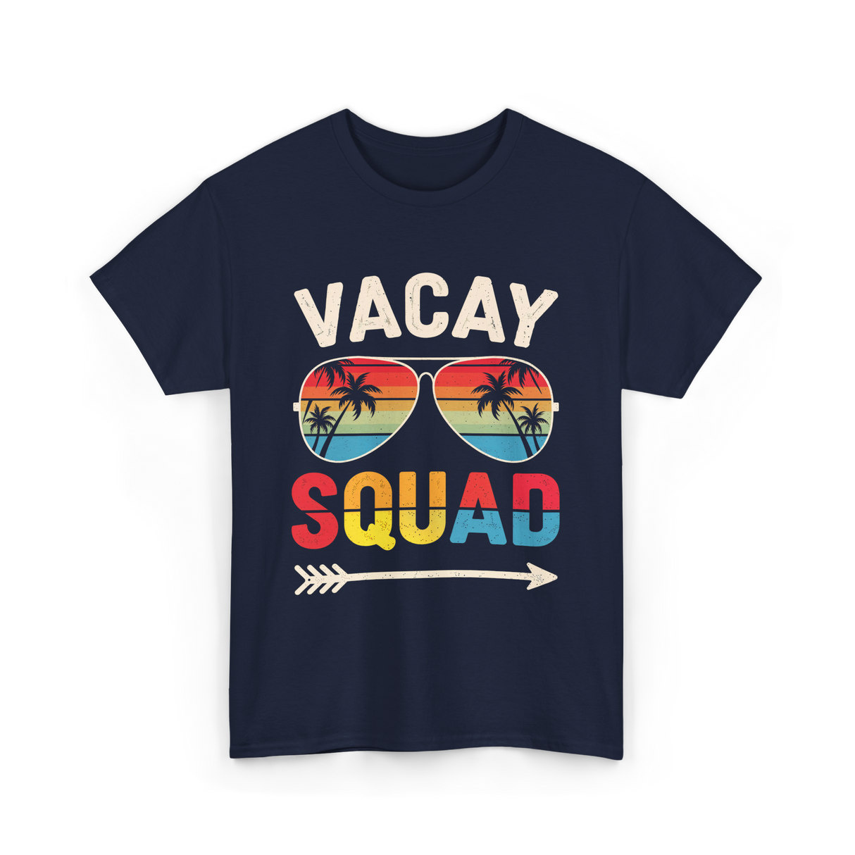 Vacay Squad Vacation Beach Travel T-Shirt - Navy