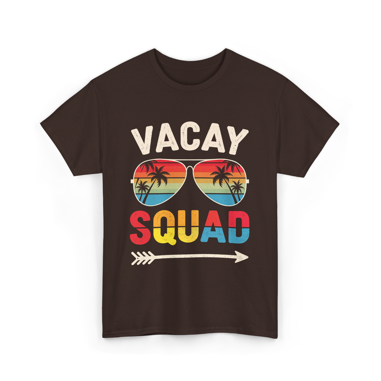 Vacay Squad Vacation Beach Travel T-Shirt - Dark Chocolate