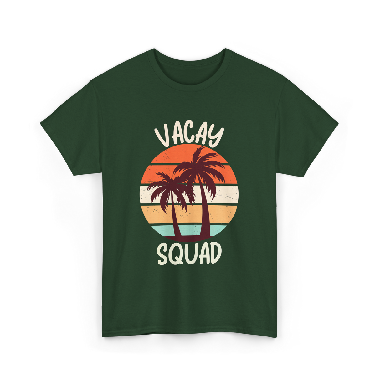Vacay Squad Vacation Travel T-Shirt - Forest Green