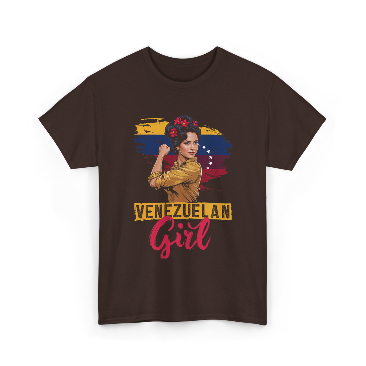 Venezuelan Girl Latin American Heritage T-Shirt - Dark Chocolate