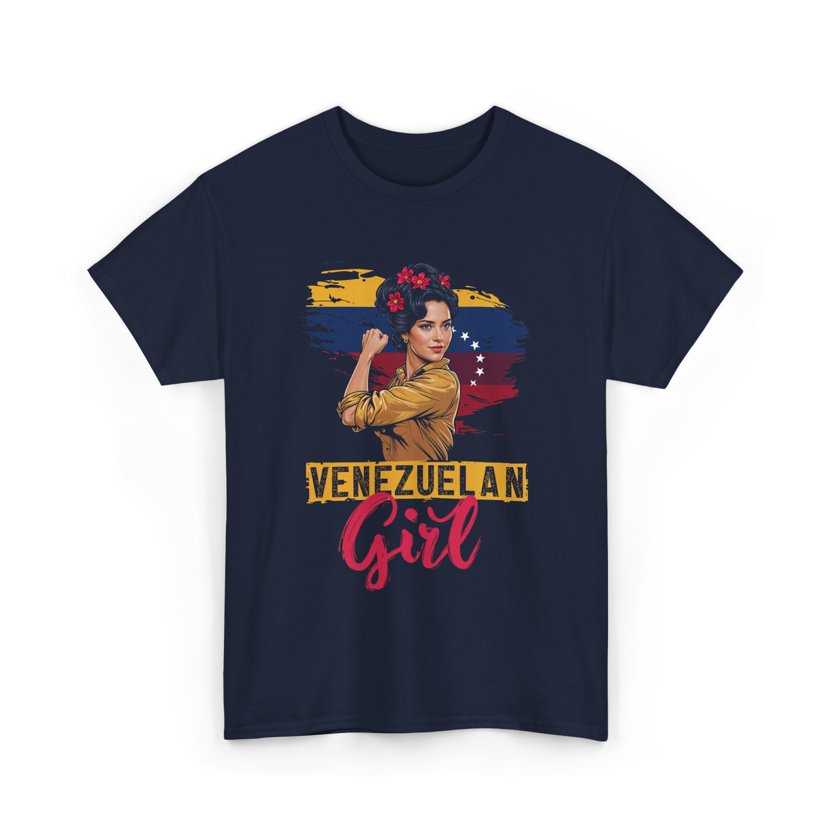 Venezuelan Girl Latin American Heritage T-Shirt - Navy