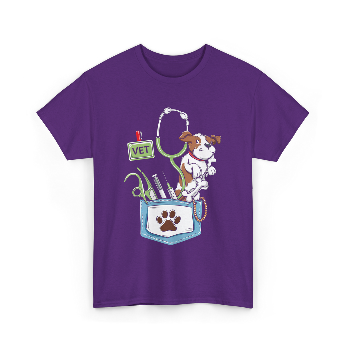 Vet Tech Dog Veterinarian T-Shirt - Purple