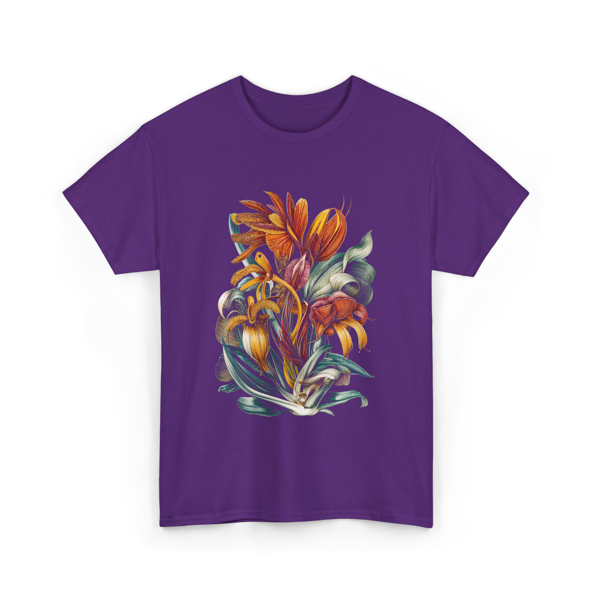 Vintage Botanical Plants Floral Art T-Shirt - Purple