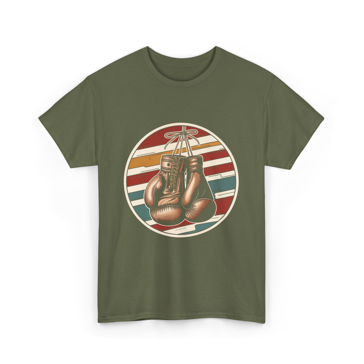 Vintage Boxing Gloves Boxer T-Shirt - Military Green