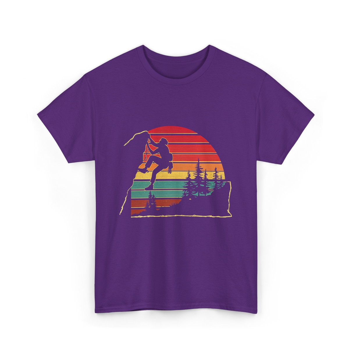 Vintage Climbing Rock Climber Adventure T-Shirt - Purple