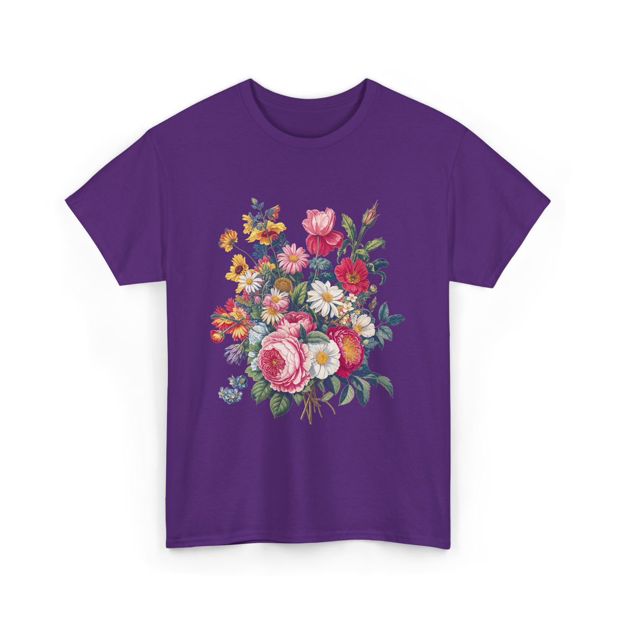 Vintage Floral Bouquet Gardening T-Shirt - Purple