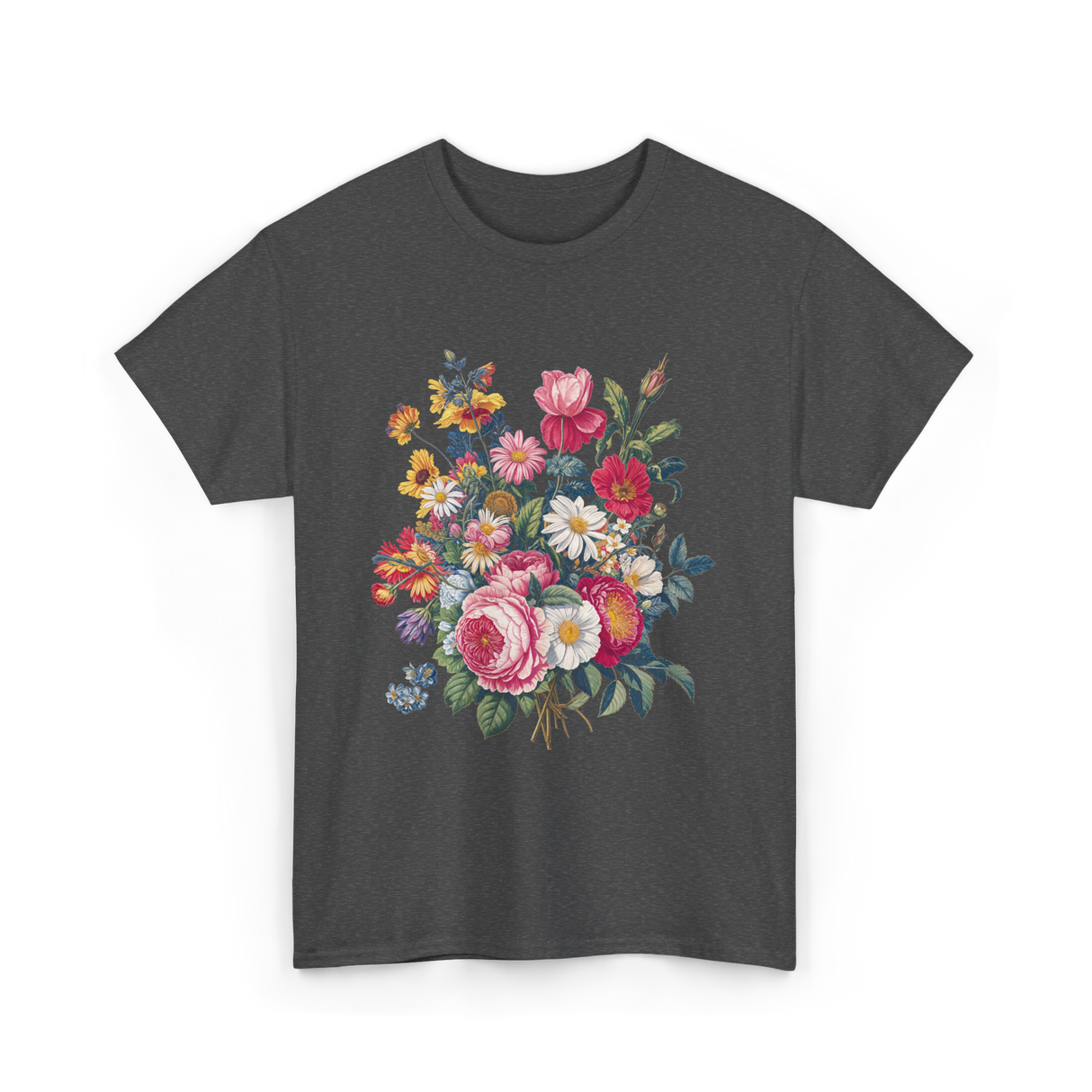 Vintage Floral Bouquet Gardening T-Shirt - Dark Heather