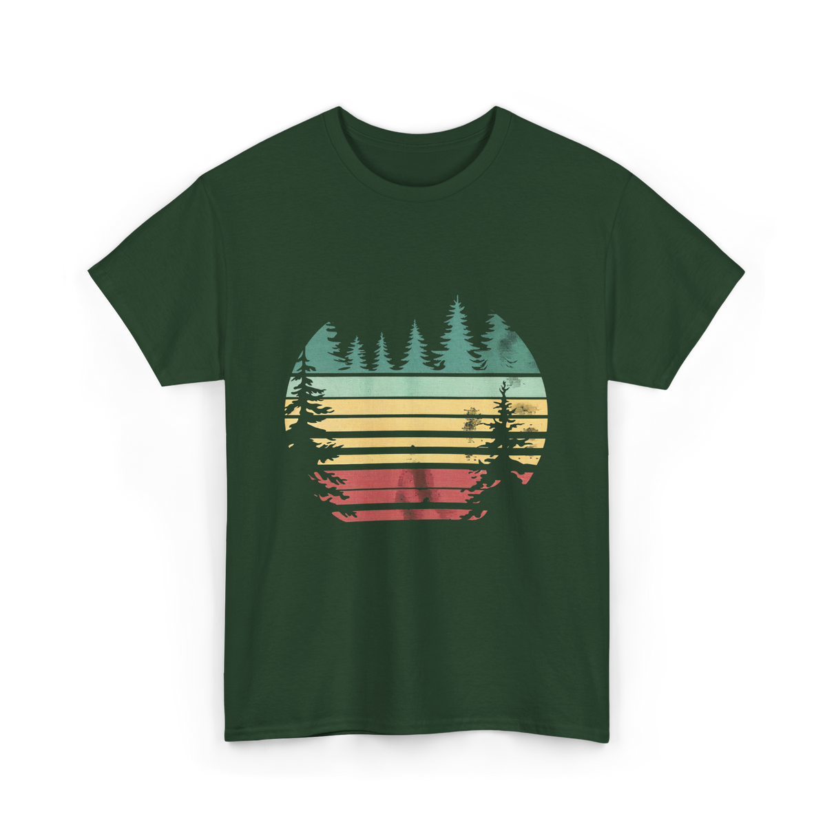 Vintage Forest Nature Outdoors T-Shirt - Forest Green