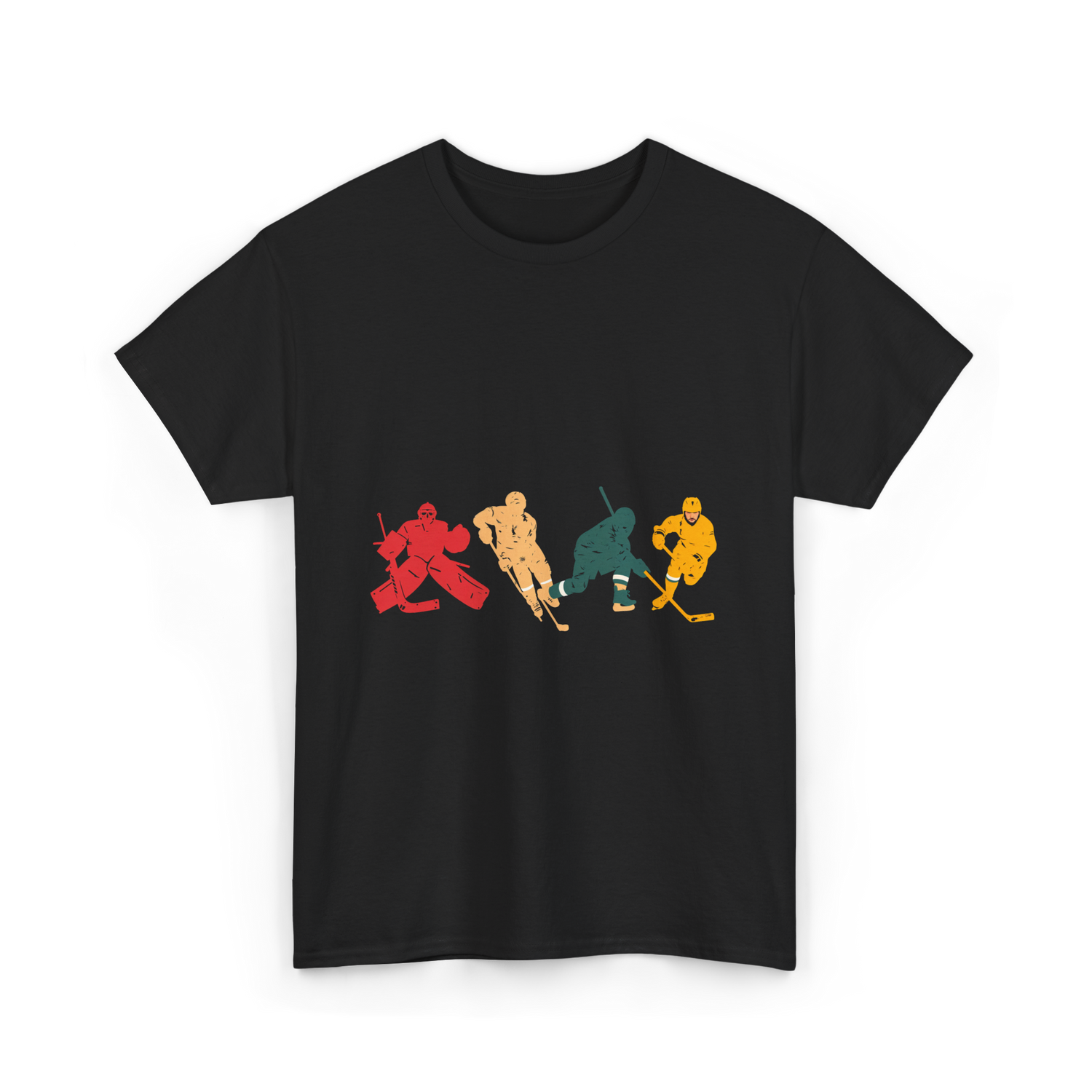 Vintage Ice Hockey Players Hockey T-Shirt - Black