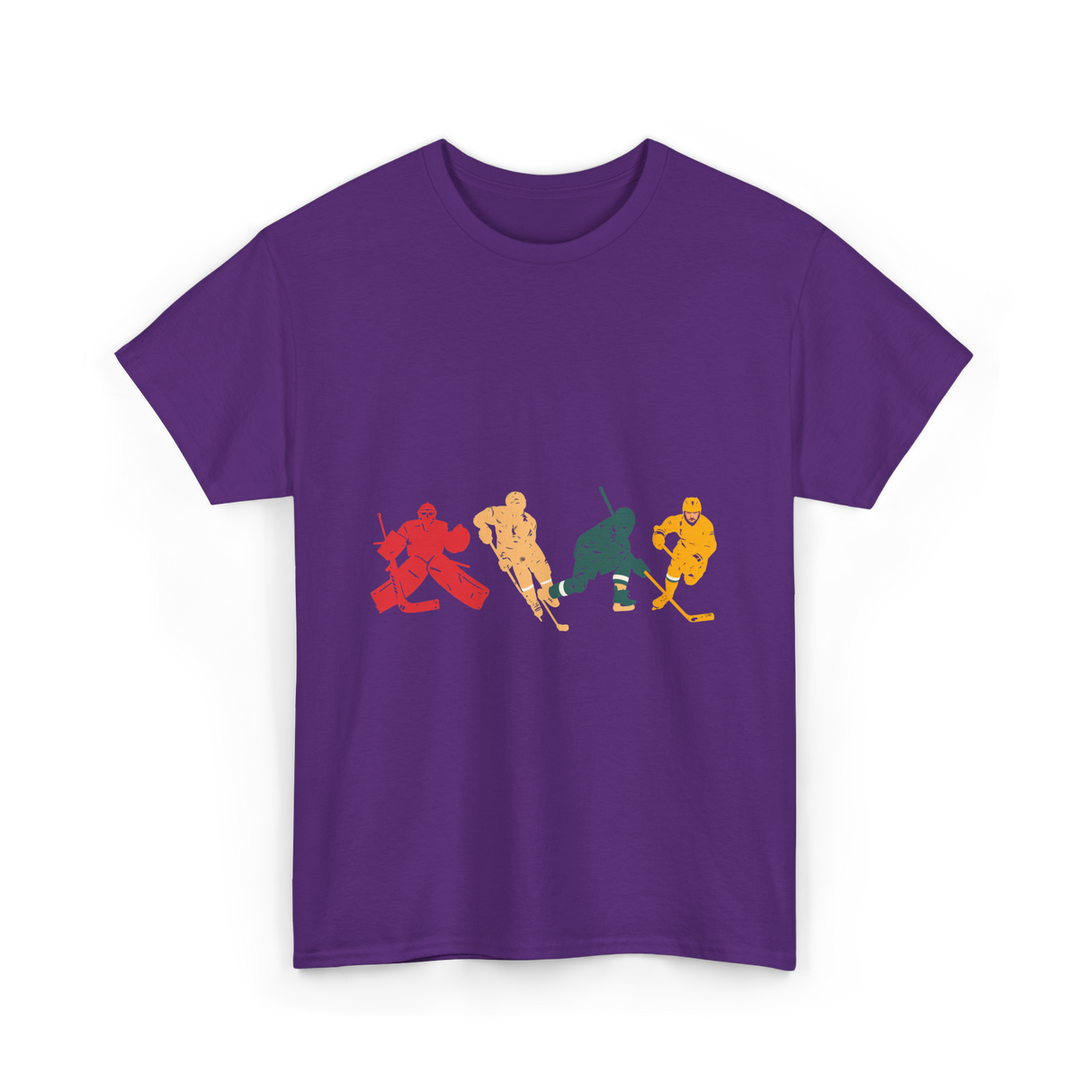 Vintage Ice Hockey Players Hockey T-Shirt - Purple
