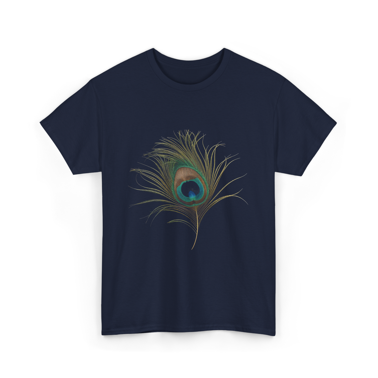 Vintage Peacock Feather Peacock T-Shirt - Navy