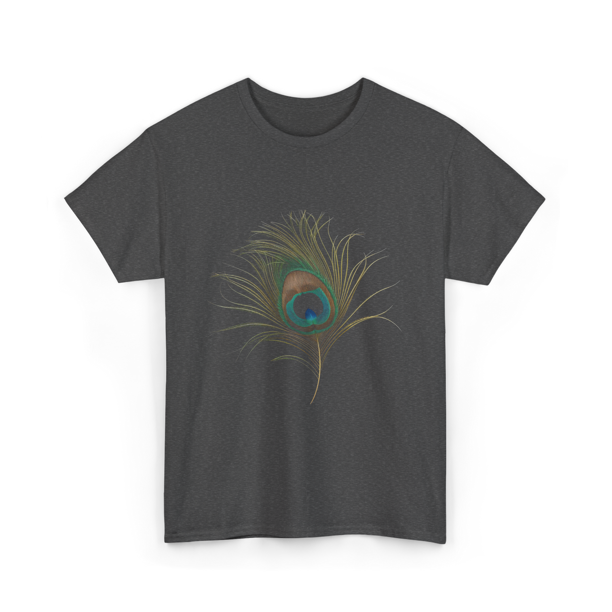 Vintage Peacock Feather Peacock T-Shirt - Dark Heather