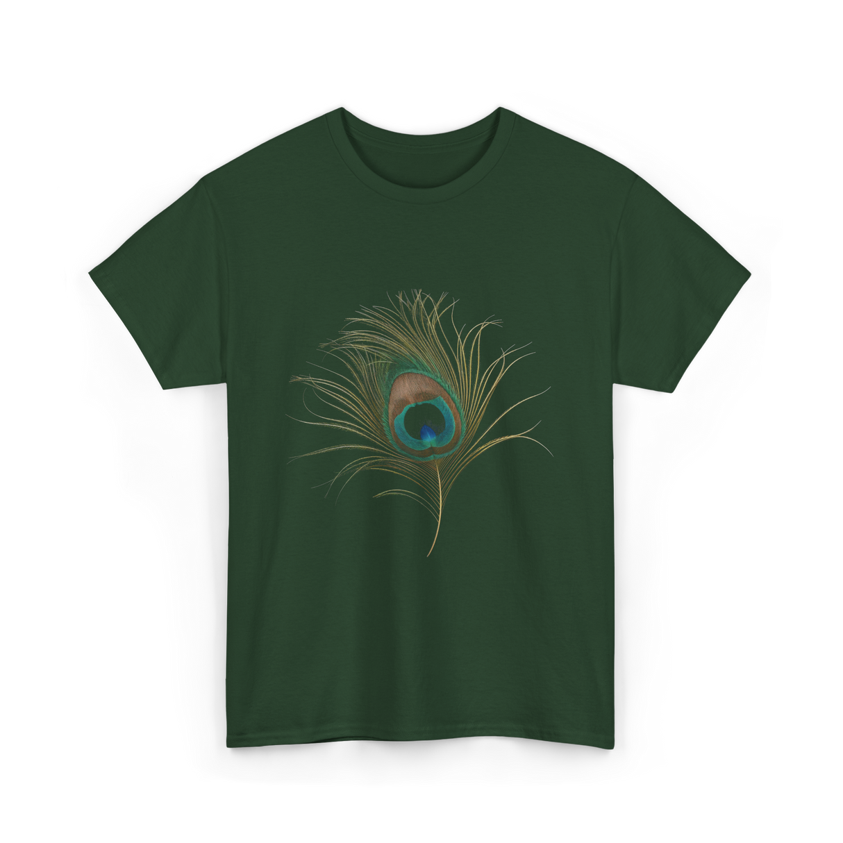 Vintage Peacock Feather Peacock T-Shirt - Forest Green