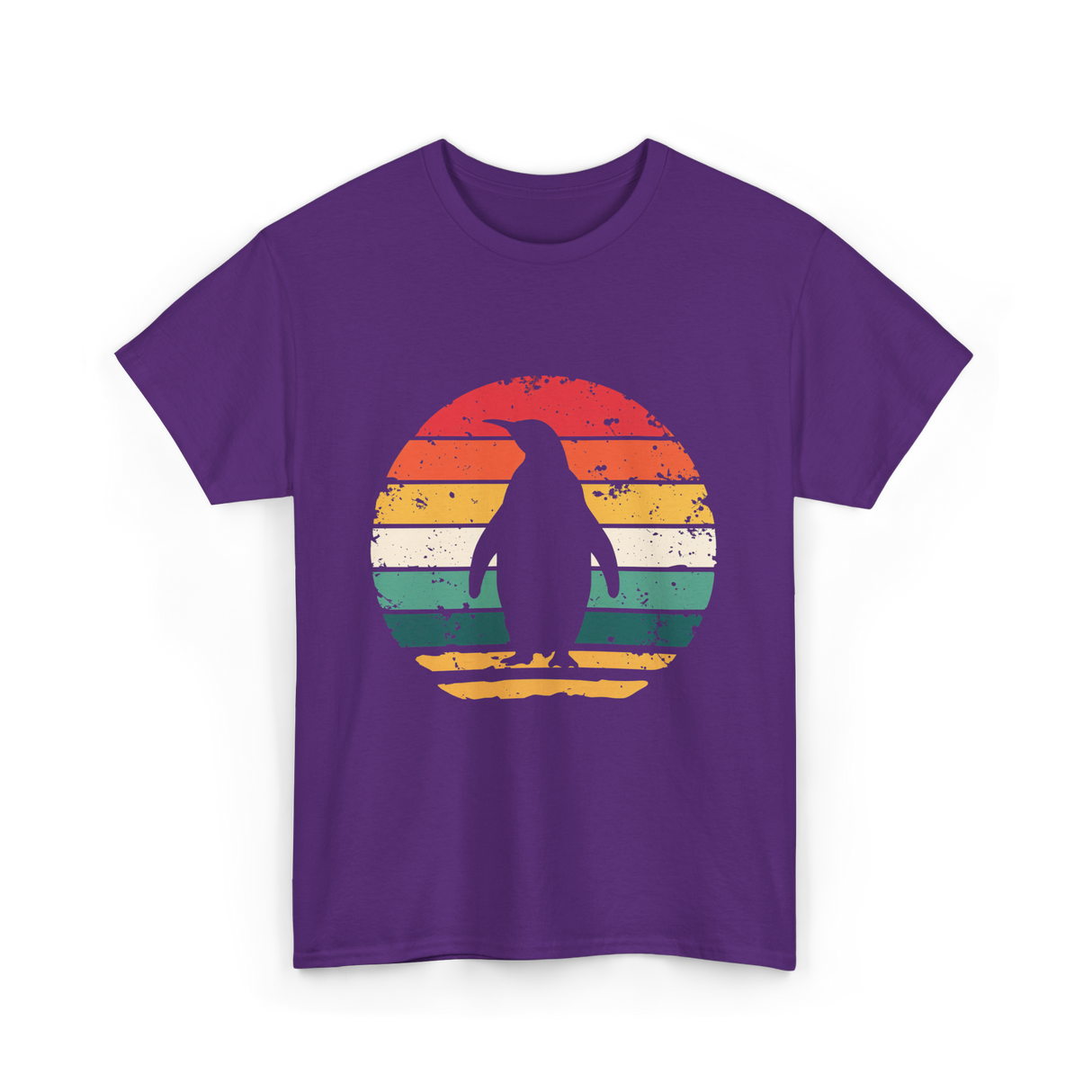 Vintage Penguins Sunset Penguins T-Shirt - Purple